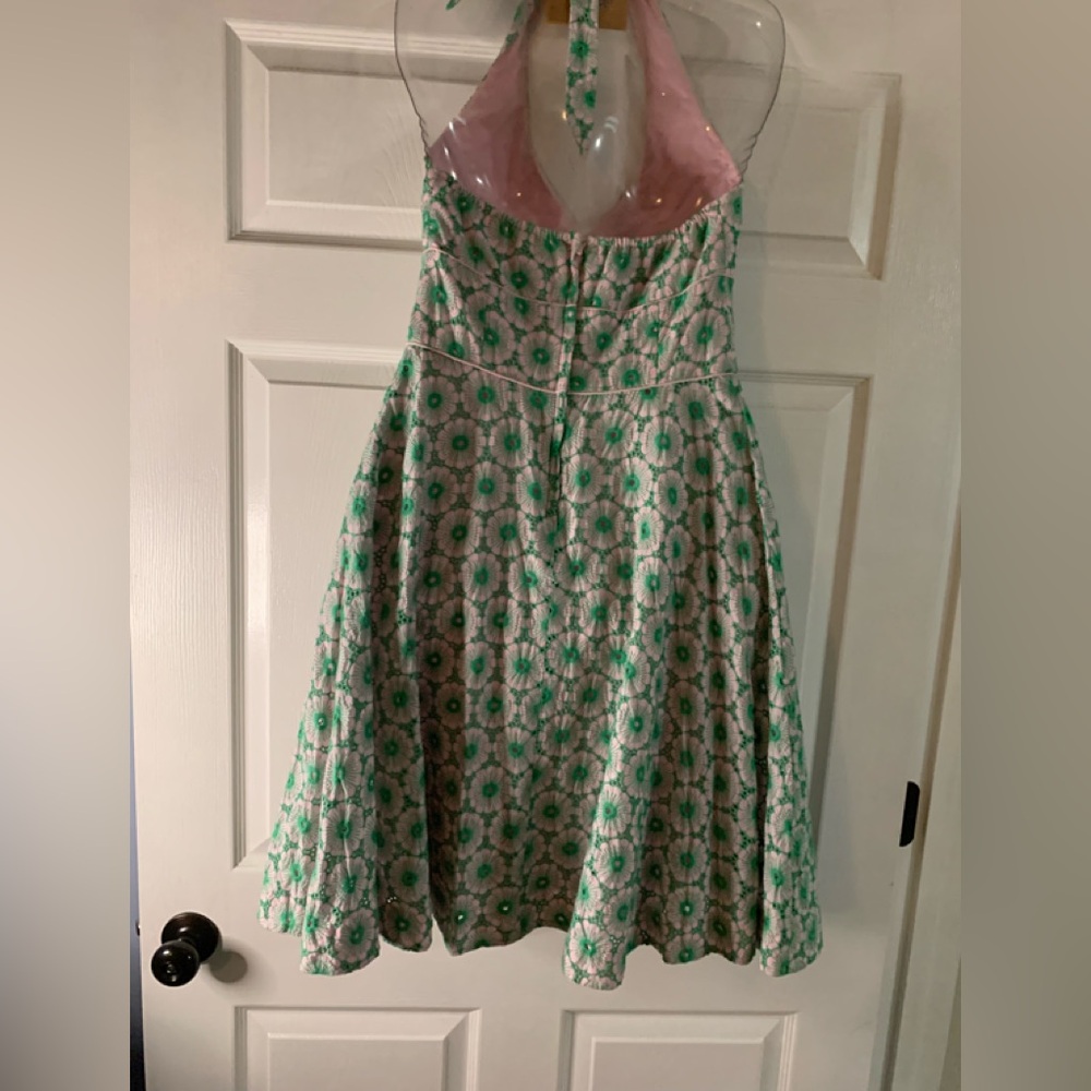 Lilly Pulitzer Vintage  Green and Pink Halter Dress - Picture 5 of 8